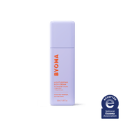 Un flacon de crème riche hydratante BYOMA avec le sceau d'approbation de la National Eczema Association.