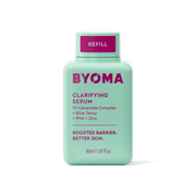 Une recharge de sérum clarifiant BYOMA en vert menthe.