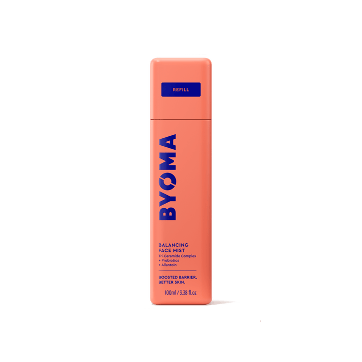 Flacon rechargeable Byoma Balancing Face Mist. 