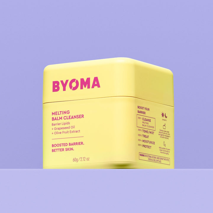 Vue latérale du bac nettoyant baume fondant BYOMA.