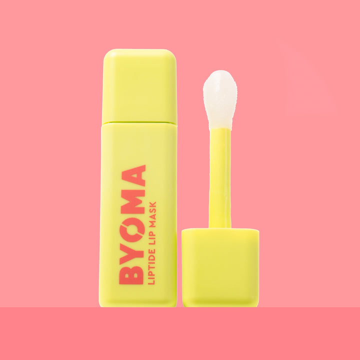 Masque à lèvres BYOMA Liptide dans un flacon jaune vif. 