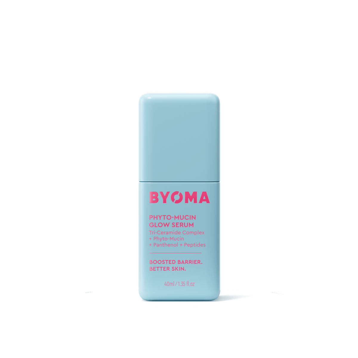 Sérum BYOMA Phyto-Mucin Glow dans un flacon bleu clair.
