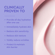 Description du produit avec avantages cliniques sur fond violet