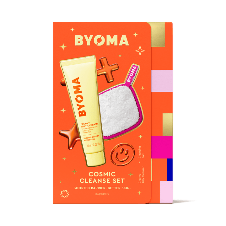 Emballage BYOMA Cosmic Cleanse Set sur fond vert